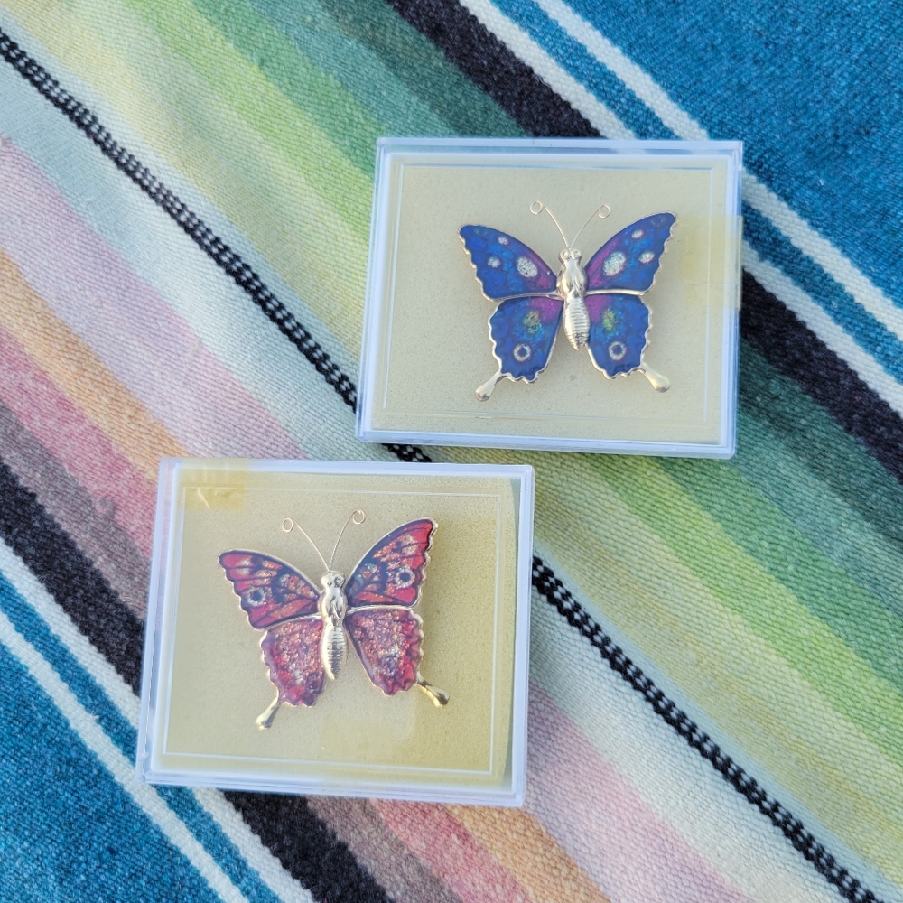 Vintage Butterfly Pins Set of 2
